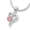 Sterling Silver Pink CZ Pendant chain