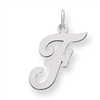 Sterling Silver Medium Script Intial F Charm