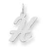 Sterling Silver Medium Script Intial H Charm