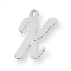 Sterling Silver Medium Script Intial K Charm