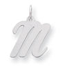 Sterling Silver Medium Script Intial M Charm