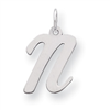 Sterling Silver Medium Script Intial N Charm