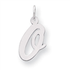 Sterling Silver Medium Script Intial O Charm