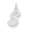 Sterling Silver Medium Script Intial S Charm