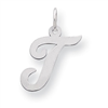 Sterling Silver Medium Script Intial T Charm