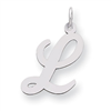 Sterling Silver Large Script Intial L Charm