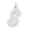 Sterling Silver Large Script Intial S Charm