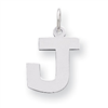 Sterling Silver Medium Block Intial J Charm