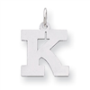 Sterling Silver Medium Block Intial K Charm