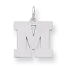 Sterling Silver Medium Block Intial M Charm