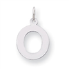 Sterling Silver Medium Block Intial O Charm