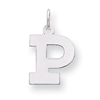 Sterling Silver Medium Block Intial P Charm