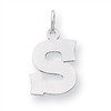 Sterling Silver Medium Block Intial S Charm