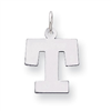 Sterling Silver Medium Block Intial T Charm