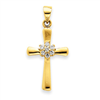 14k AA Diamond Cross Pendant