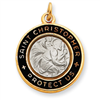 Sterling Silver & 18k plated Epoxy St. Christopher Charm