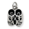 Sterling Silver Antiqued Baby Shoes Charm