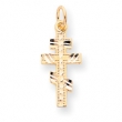 10k Solid Flat-Backed Eastern Orthodox Cross Pendant