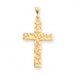 10k Polished Nugget Cross Pendant