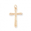 10k Polished Filigree Cross Pendant