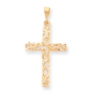 10k Satin Polished Antiqued Cross Pendant