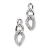 Sterling Silver & CZ Polished Fancy Dangle Post Earrings