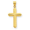 14K Cross with Striped Border Pendant