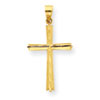 14K Diamond-cut Texture Cross Pendant