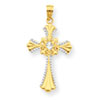 14k & Rhodium Cross Pendant