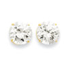 14k 12mm Round CZ Post Earrings