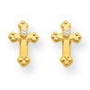 14k Cross CZ Post Earrings