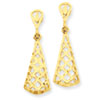 14K Diamond-cut Inverted Fan Dangle Post Earring