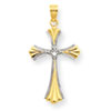 14k & Rhodium Cross Pendant