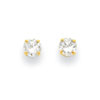 14k 4mm Round CZ Post Earrings