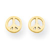 14k Peace Sign Post Earrings