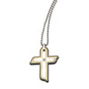 Stainless Steel Black & Gold-plated Cross 22in Necklace chain