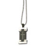 Stainless Steel Polished & Black-plated w/ Cross Pendant 22in Necklace chain