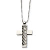 Stainless Steel Silver Inlay Cross 24in Necklace chain