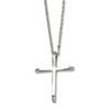 Stainless Steel CZ Cross Pendant 22in Necklace chain