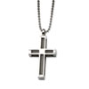 Stainless Steel Polished with Chain Cross Pendant  24 in. Necklace chain