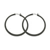 Stainless Steel Black-plated 55mm Hoop Earrings