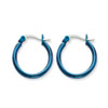 Stainless Steel Blue 19mm Hoop Earrings