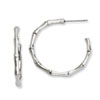 Stainless Steel Polished Bamboo J Hoop Earrings