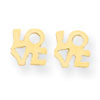 14k LOVE Post Earring