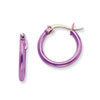 Stainless Steel Pink 15.5mm Hoop Earrings