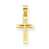 10k Diamond-Cut Cross Charm