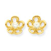 14k Flower w/CZ Post Earrings