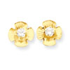 14k Flower 2.5mm CZ Post Earrings