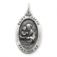 Picture of Sterling Silver Antiqued Saint Joseph Medal