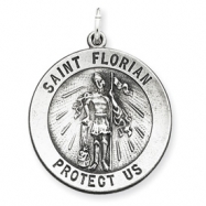 Picture of Sterling Silver Antiqued Saint Florian Medal